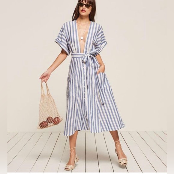 COPY - Reformation Blue Geneva Dress - Picture 1 of 13